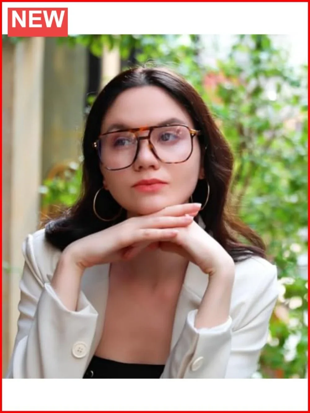 Oversized Pilot Blue Light Blocking Glasses Women Men Lightweight